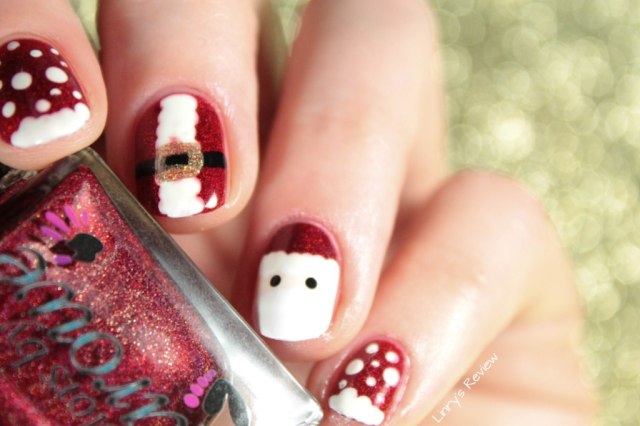 Nailstorming The Mighty Red Baron Colors by Llarowe Christmas Santa nail art Linry's Review